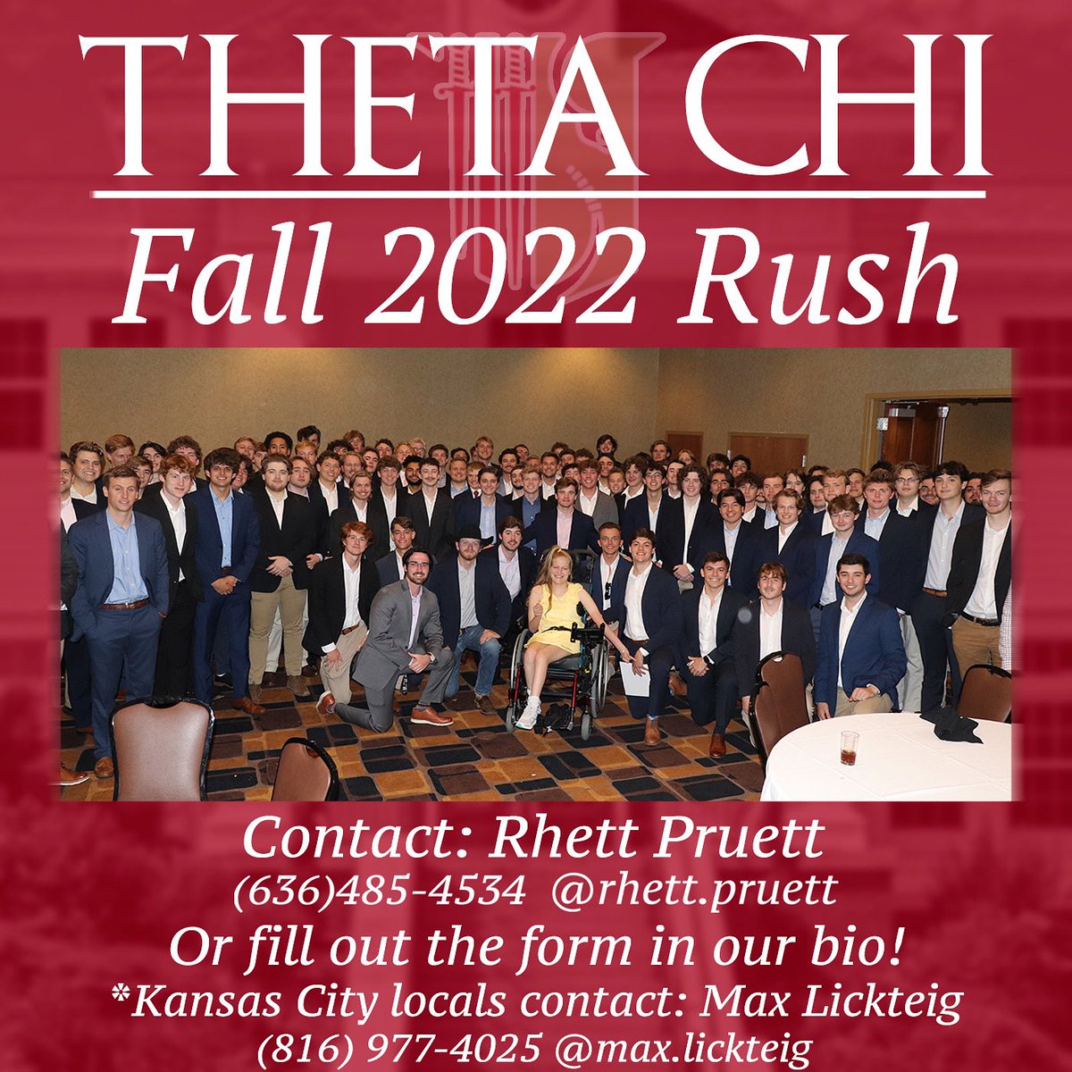 Join the brotherhood! Check out the link in our bio, or contact one of our rush chairs, by phone # or Instagram handle , to get information on rush events this summer!