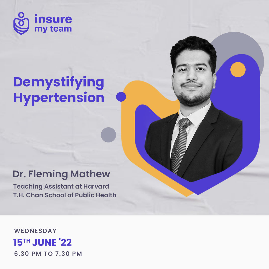 imtcare_'s tweet photo. Let’s Demystify Hypertension and ensure a healthy heart with Dr. Fleming Mathew by joining us on June 15th, Wednesday at 6:30 pm Event is exclusive to InsureMyTeam Care members. If you would love to join, comment ❤️and we will share the link.
#InsureMyTeam #WellnessEvent https://t.co/FhH5ZVdYIN