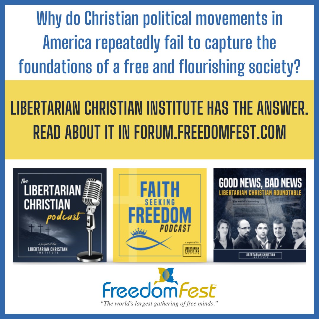 TheFreedomFest's tweet photo. @LCIOfficial says, "More Christians need to be libertarian, and we know how to convince them." Read their #FreedomFestForum article and tell us if you agree or disagree.
https://t.co/67hmNSH8rC
#FFest22 #TurningTheTide #TheFreedomFest #Libertarianism #Christianity https://t.co/CV8Ky6Tmrl