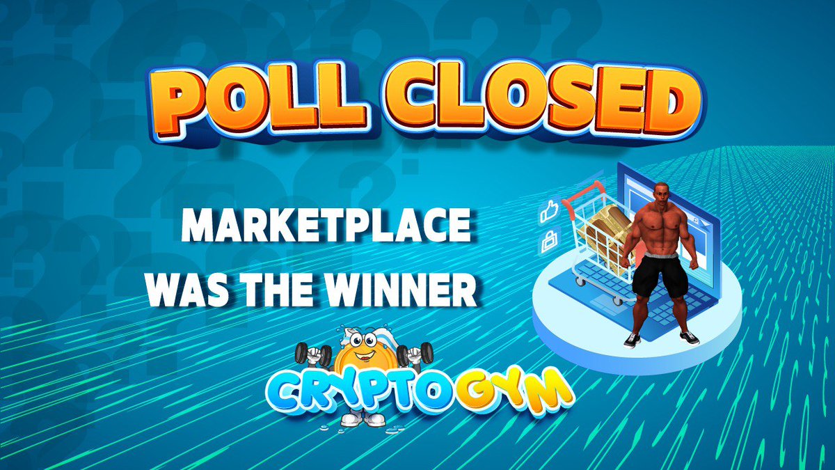 With 60% of the votes, Marketplace was the winner of the poll, so you will be able to trade on Marketplace in the BETA Test 2 that will be released next weekend.
t.me/CryptoGym_NEWS…

#Airdrop #airdrops #BSC #NFT #Betatest #CryptoGym #NFTGames #NFTGame #Whitelist #marketplace