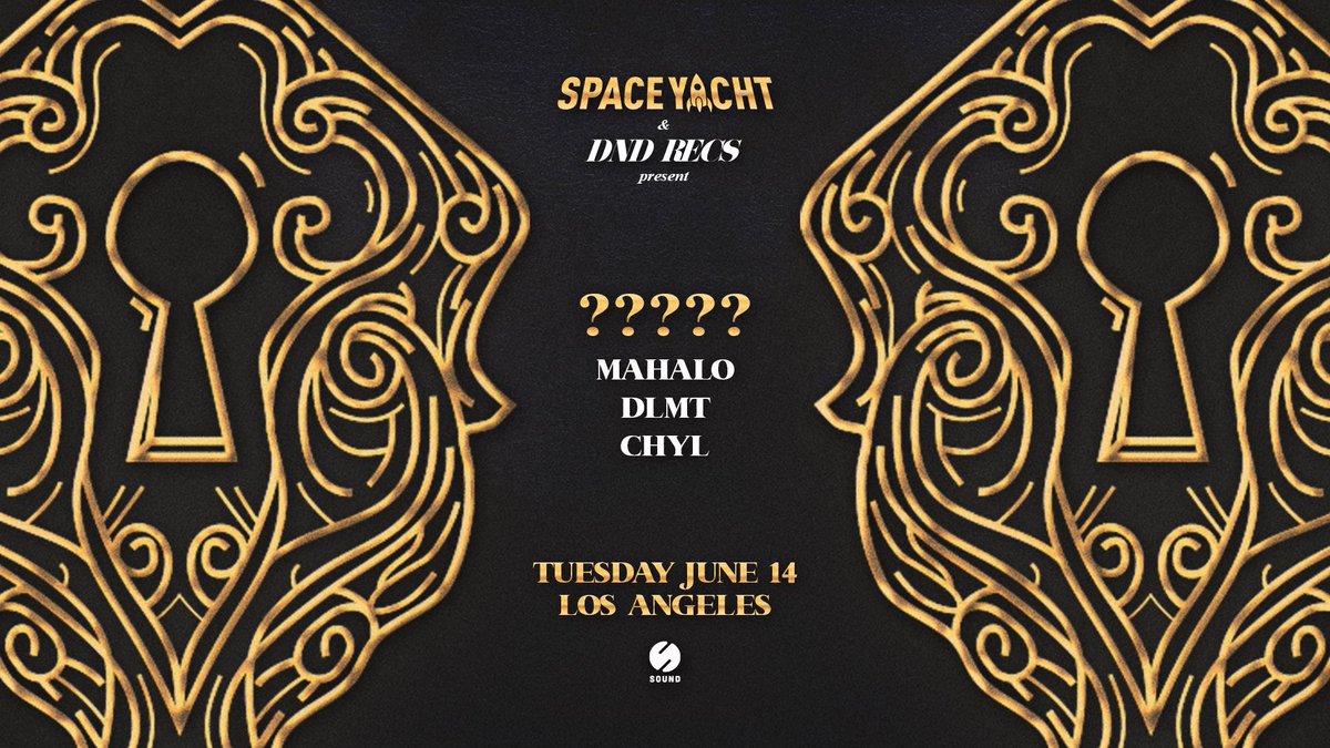 AYYOOOO SPACE YACHT x DND RECORDS TAKEOVER

TUESDAY JUNE 14 IN LA featuring
?????
MAHALO
DLMT
CHYL

drop your headliner guesses in the comments + tag someone you’d love to wild out with 🥲
spaceyacht.link/dnd.otw