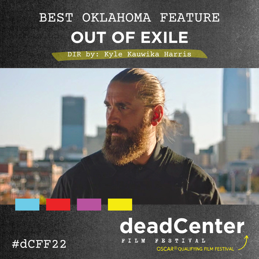 deadcenter's tweet image. And winner for Best Oklahoma Feature goes to…”Out of Exile”! Congrats to @kylekauwikaharris and all of the cast and crew who made this film possible!

#dCFF22 #outofexile #indigenousfeature #ok #oklahoma #filmfestival #okc #deadcenter #film #movie #winner #award