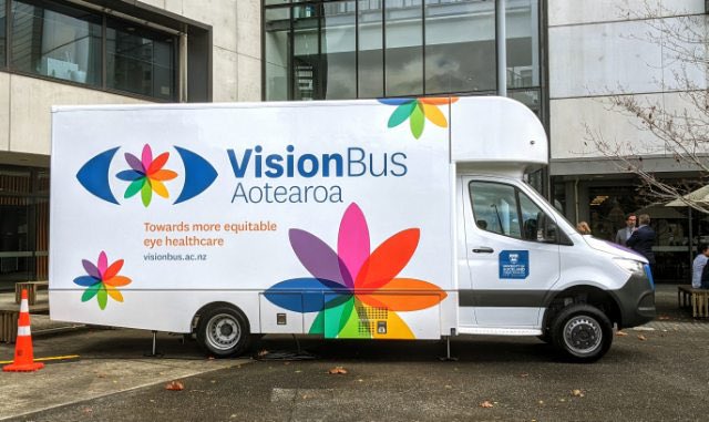 Today NZ’s first mobile optometry clinic Vision Bus Aotearoa was officially launched by the governor general of New Zealand. Funded entirely by philanthropy it offers full eye exams and free spectacles to school kids in Auckland and beyond. <a href="/OptometryUoA/">UoA Optometry</a> <a href="/AucklandUni/">University of Auckland | Waipapa Taumata Rau</a>