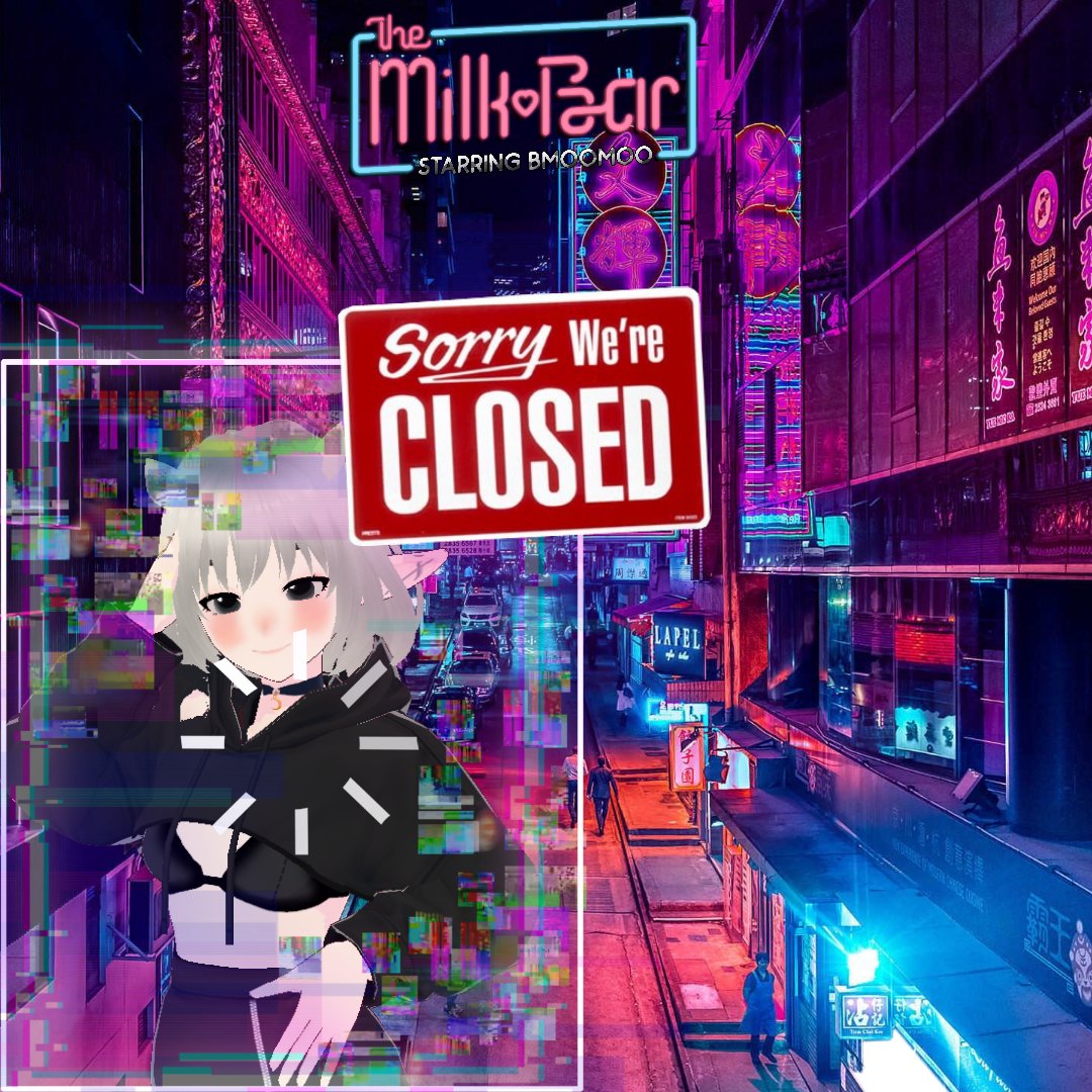vtuberbmoo's tweet photo. The Milk Bar is closed this week! But we have amazing guest coming up the weeks after! please look forward to it! #TheMilkBar #vtuber #VtubersEN https://t.co/6lZoFUwMzw