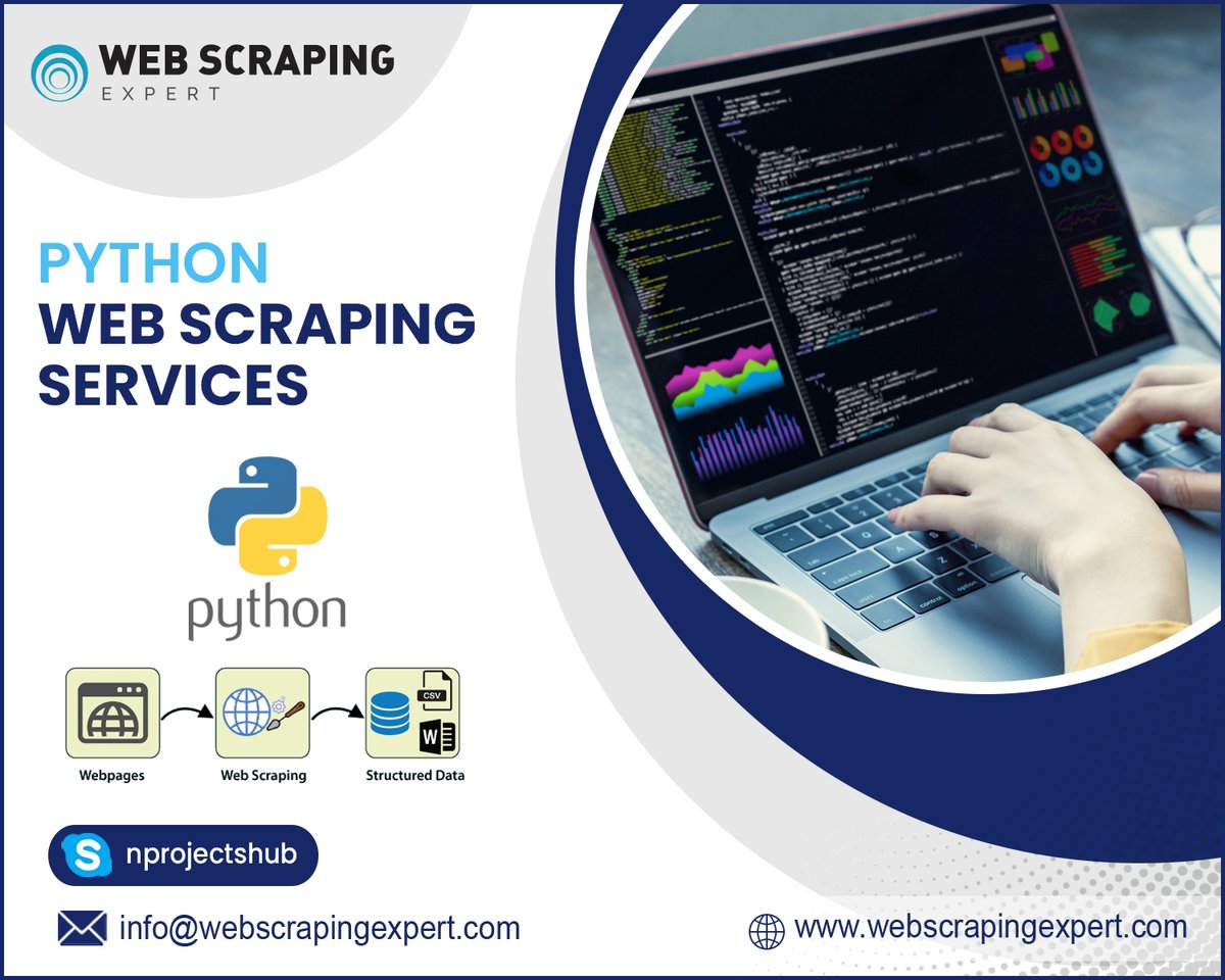 tonnyraval's tweet image. Python Web Scraping Services
Our web scraping services turn web pages into well-structured data within clicks. Have you heard about Python web scraping and what it can do for you?
Website: Webscrapingexpert.com
#pythonwebscrapingservices #pythonscrapingservices
