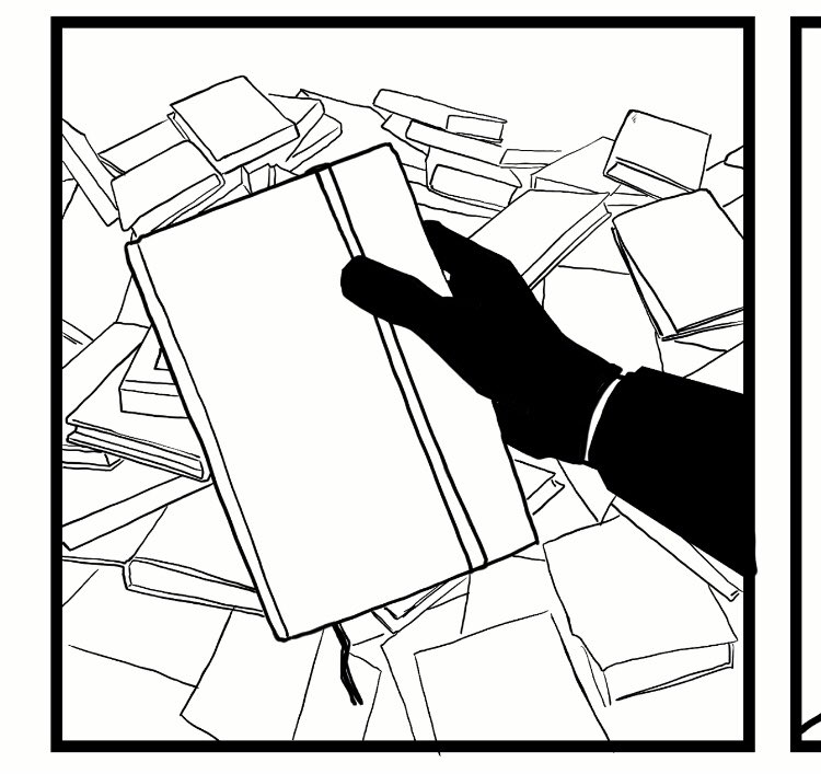 I will jump at any opportunity to draw panels like this-stark blacks against thin lines makes me happy