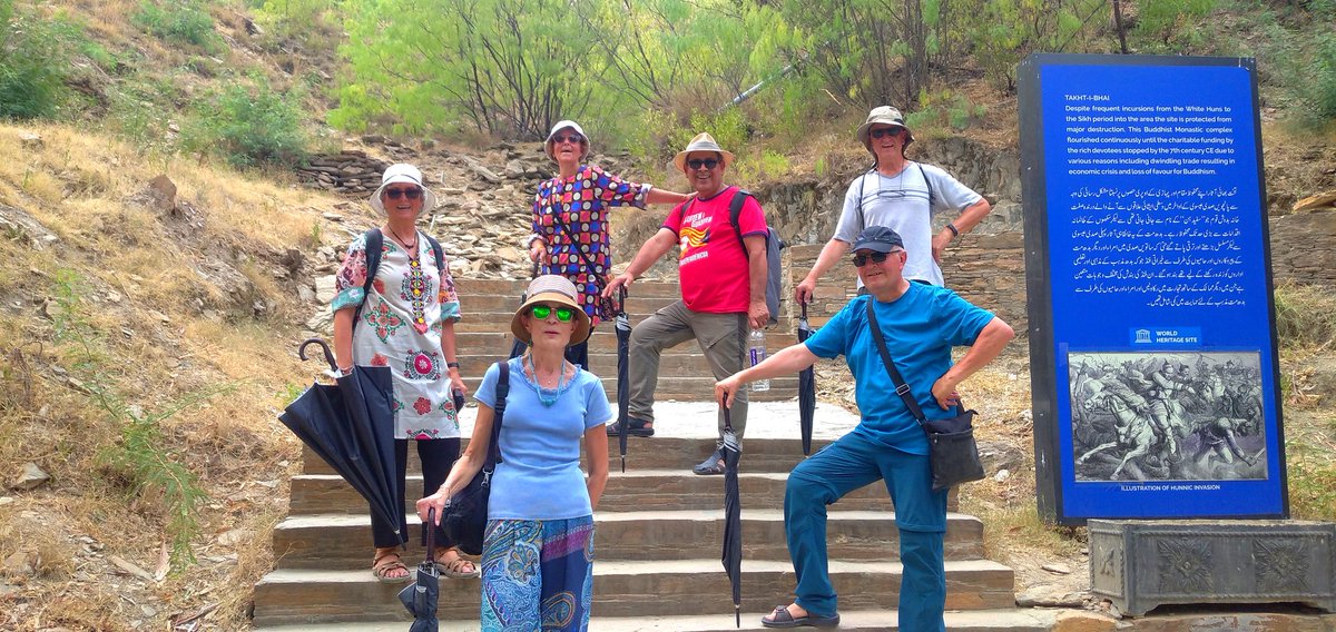 PeshawarGuide's tweet photo. A group of tourists from Catanolia, Spain visited Takht-i-Bahi, the ancient Buddhist Monastery. https://t.co/XNFMwBfKu9
