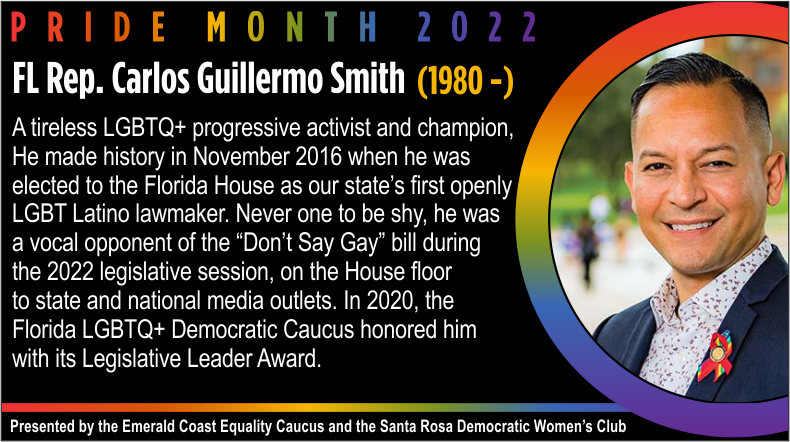 SRDWC2's tweet photo. Celebrating trailblazers in the #lgbtq🌈 community during  #pridemonth🌈. Please take a moment to get to know them. Presented by the Emerald Coast Equality Democratic Caucus and the Santa Rosa DWC.  #lgbtpride #pride🌈
#pride2022🏳️‍🌈 https://t.co/12MWGfxgeN