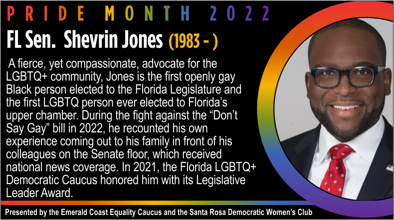 SRDWC2's tweet photo. Celebrating trailblazers in the #lgbtq🌈 community during  #pridemonth🌈. Please take a moment to get to know them. Presented by the Emerald Coast Equality Democratic Caucus and the Santa Rosa DWC.  #lgbtpride #pride🌈
#pride2022🏳️‍🌈 https://t.co/cyk1o7Nw9o