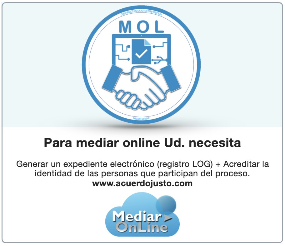 ¿Tienes dudas y preguntas sobre Mediación Electrónica?
Visita nuestra página web (acuerdojusto.com) para consultar la información que allí compartimos mientras preparamos la 4ta Edición Internacional de Mediar Online.
#mediaciónelectrónica #mediacionenlinea #odr