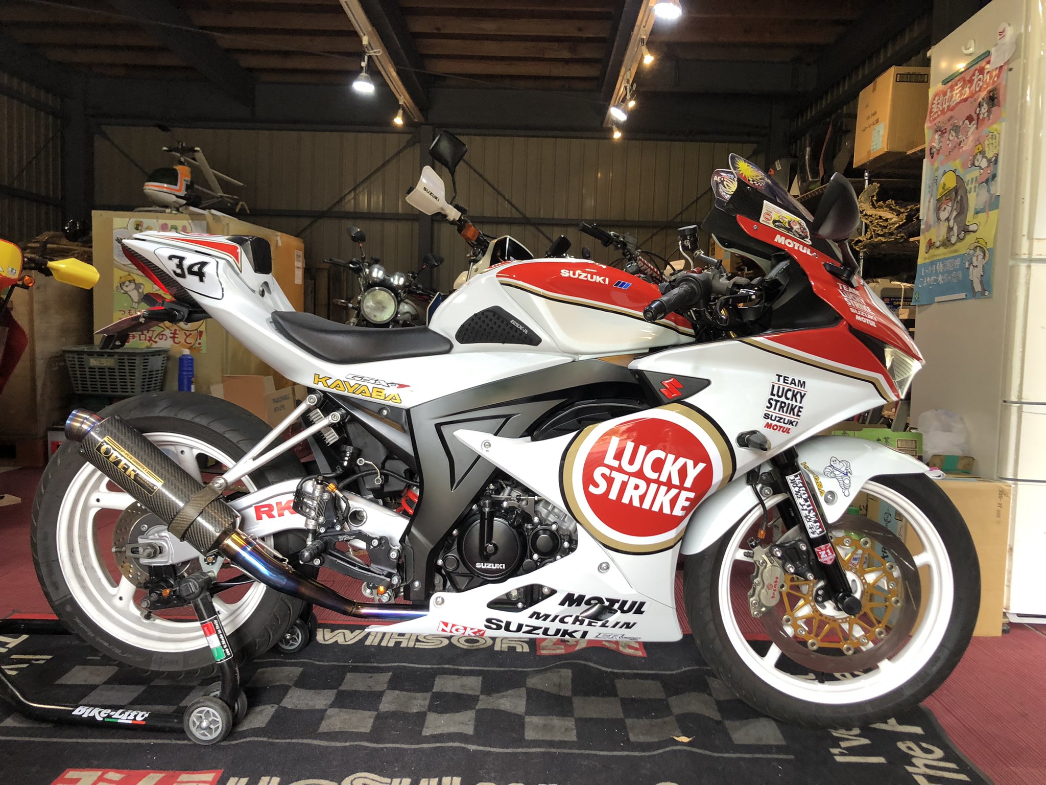 即決送料無料 (白) スズキRGV-Γ500＋ケビン・シュワンツ バイク