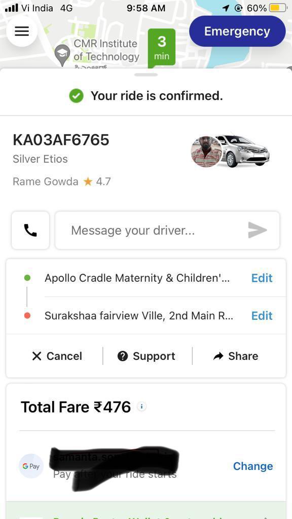rochitkar's tweet photo. ₹476 for 5.5kms. ₹87 per kms!!!
#WTF #Ola #olacab #loot #cheat https://t.co/FtUJ2qdOwN