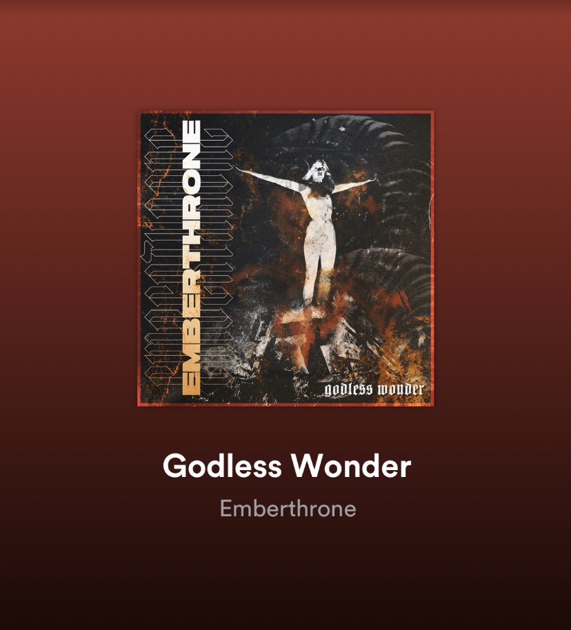 It’s up on Spotify now if you wanna beat all your snoozed up friends to it :) #Emberthrone #Godlesswonder #Seekandstrike #Eatpizza  open.spotify.com/album/75tQuD0l…