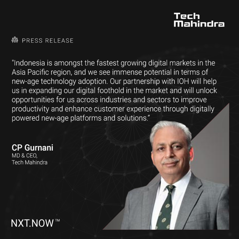tech_mahindra's tweet photo. We're delighted to announce our partnership with @Indosat Ooredoo Hutchison to bolster Indonesia's Digital Economy.
Know More - https://t.co/5WL00SDYOb
#TechMInAPJI #NxtNow #DigitalEconomy
