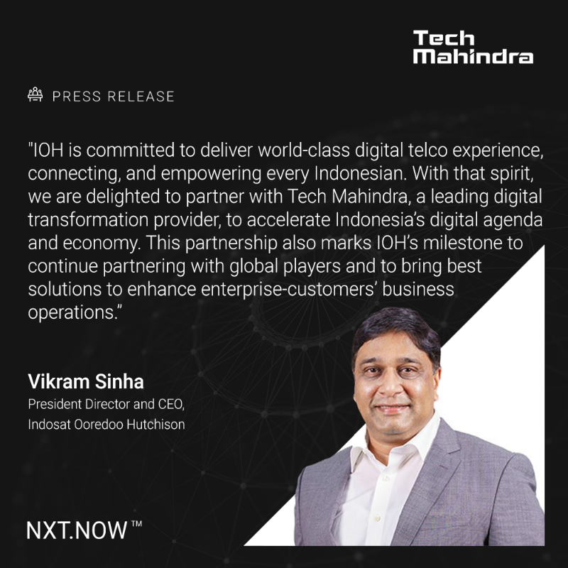 tech_mahindra's tweet photo. We're delighted to announce our partnership with @Indosat Ooredoo Hutchison to bolster Indonesia's Digital Economy.
Know More - https://t.co/5WL00SDYOb
#TechMInAPJI #NxtNow #DigitalEconomy