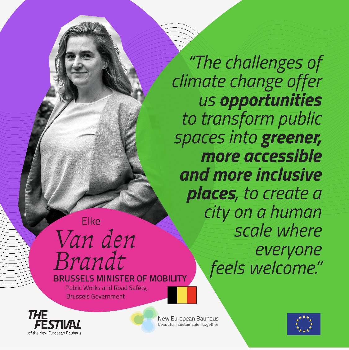 Tonight I will be speaking at the New European Bauhaus Festival, together with major @PhilippeClose, about the transformation of Brussels into a liveable, greener, inclusive city. Join us at Mont des Arts from 4 pm onwards. #NewEuropeanBauhaus #brusselschanges 💚