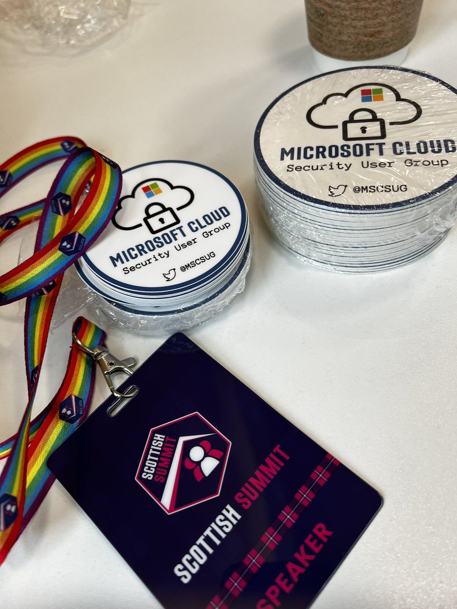getofmeland's tweet image. So I have some @mscsug stickers and coasters with me @scottishsummit.  #mscsug #security #ScottishSummit2022 #swag