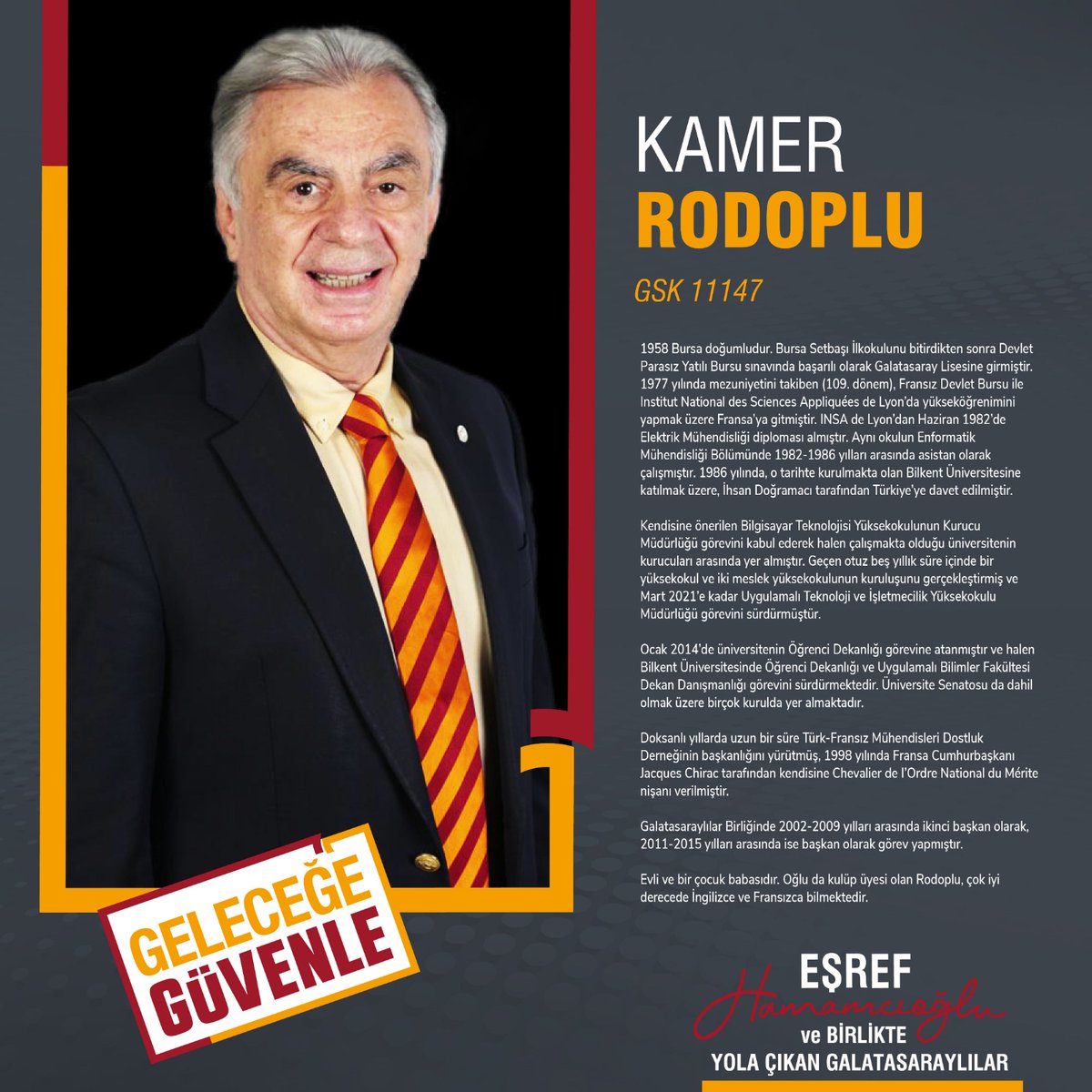 GelecegeGvn's tweet photo. Kamer Rodoplu - GSK 11147       
Denetim Kurulu, Asil Üyesi
#GeleceğeGüvenle #EşrefHamamcıoğlu https://t.co/xlk3NfYSD9