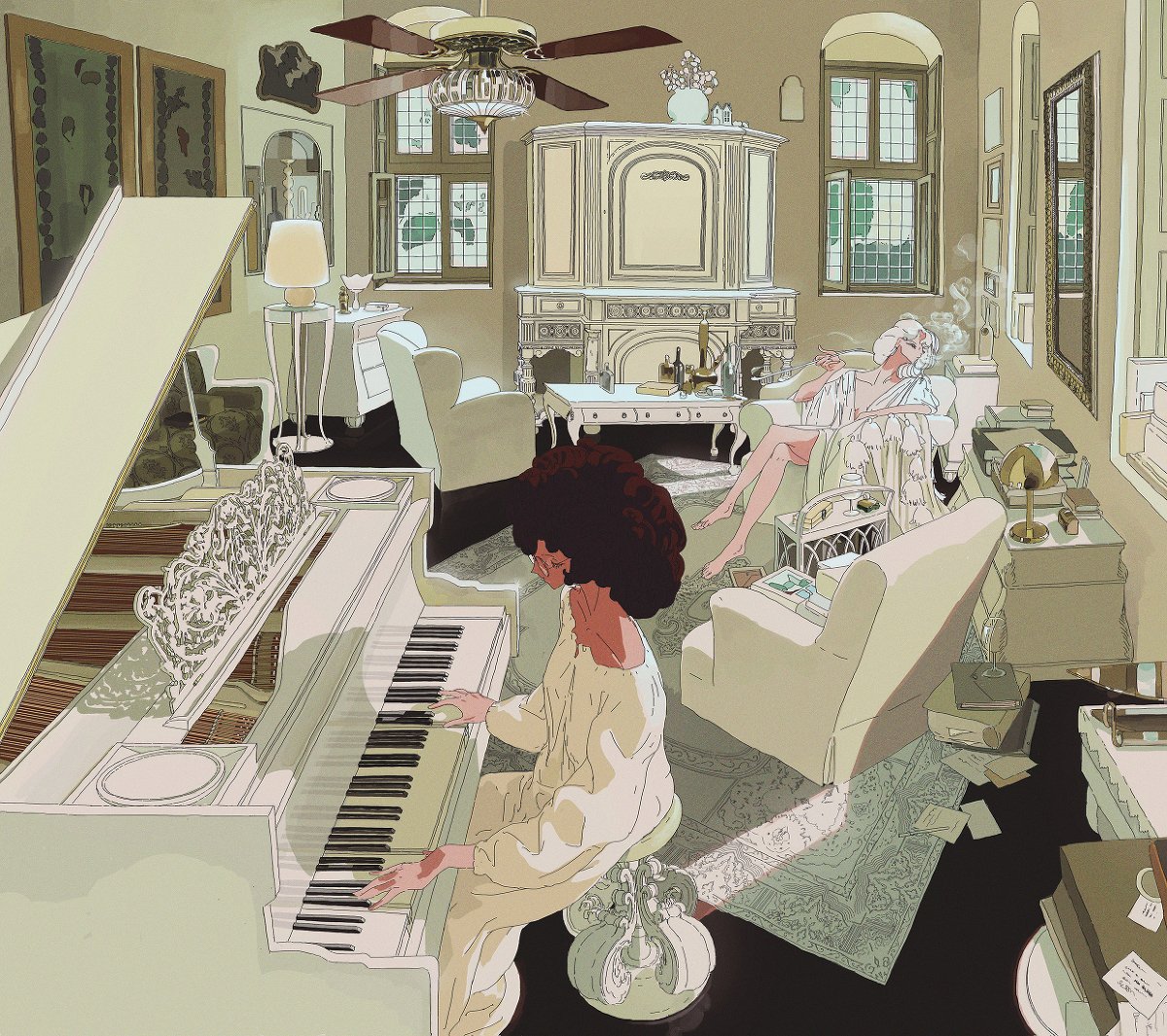Ondine #anime #digitalart #future #illustration #indonesia #mutja #Vintage #piano pixiv.net/artworks/98950…