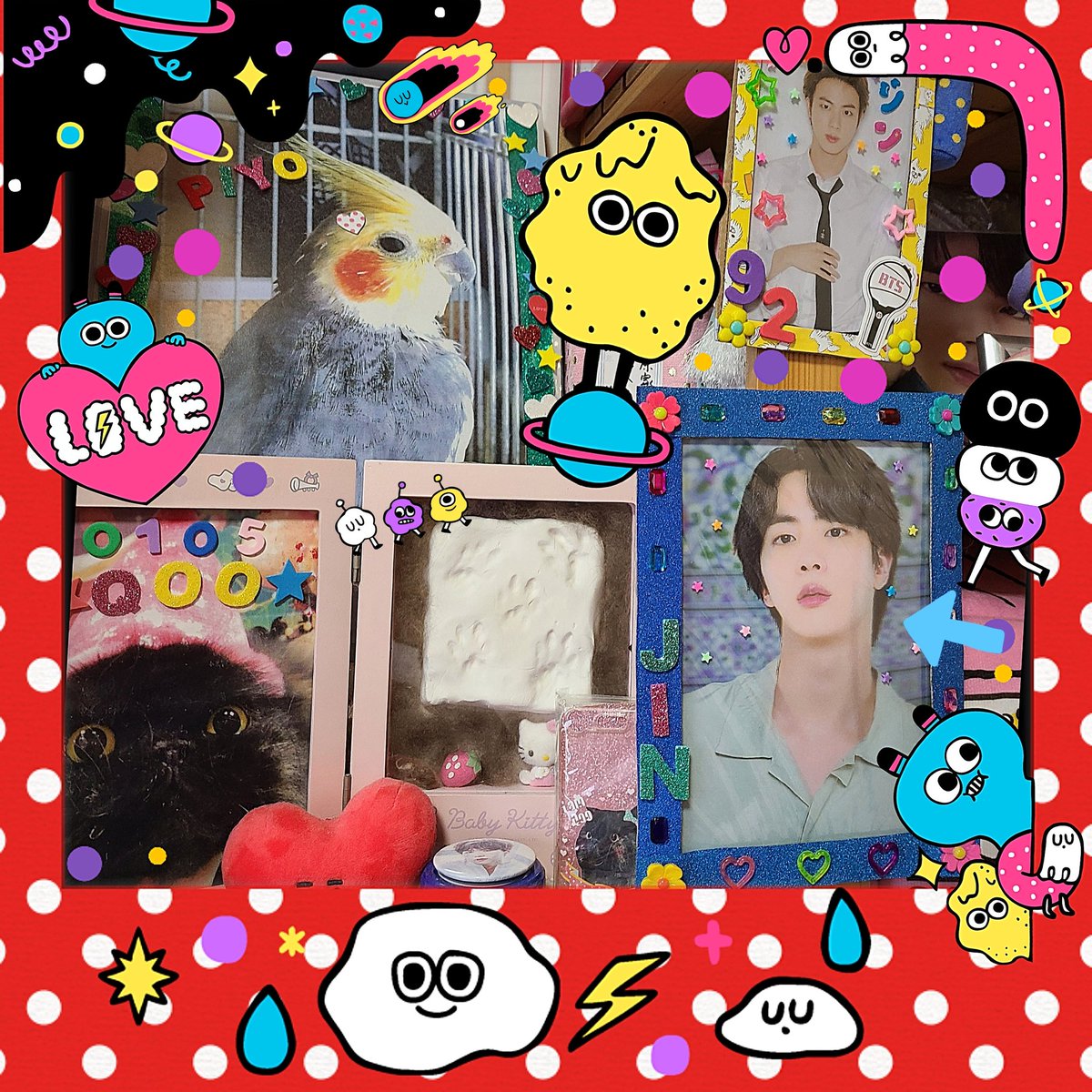 TAMY0706's tweet photo. おかぁさんがいない間に
PTDの3Dフォトを飾れるようにして
さり気なく追加🤭
これが届いた時ジンくんが目の前にい��って
喜んでたなぁ😌💕

他に写ってるのは
🌈の橋を渡った大切な家族ちゃんたち😌
みんなにまぎれてるからきっと気づかない😗 https://t.co/Pnd8lglBd9
