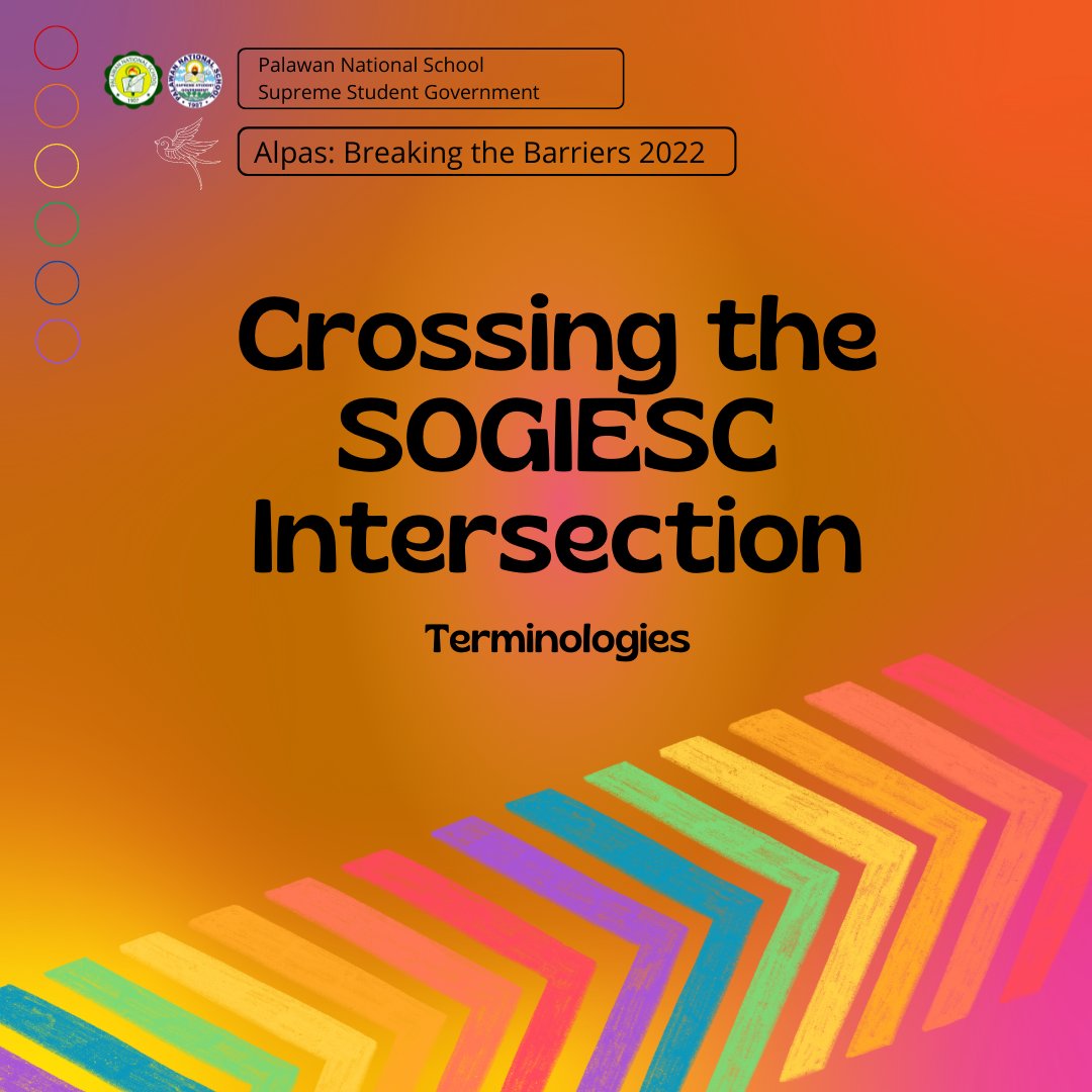 PNS_SSG's tweet photo. Sexual Orientation? Gender Identity? What’s the difference?
Join us in crossing the SOGIESC Intersection here in Alpas: Breaking the Barriers 2022. Know more about the terminologies surrounding sex, gender, and the SOGIESC spectrum.
#Alpas2022
#Pride
1/3 https://t.co/U0ga7wyWUE