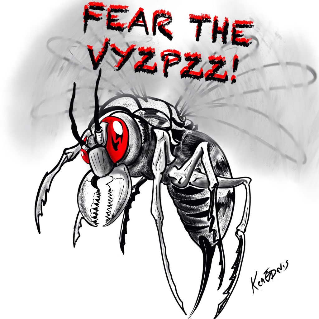 KenDScribbles's tweet photo. Fear the VYZPZZ!
#fanart #cyberfrog #comicsgate #killerbees
#spacewasps #comics @EthanVanSciver https://t.co/dsZmJPrnFH