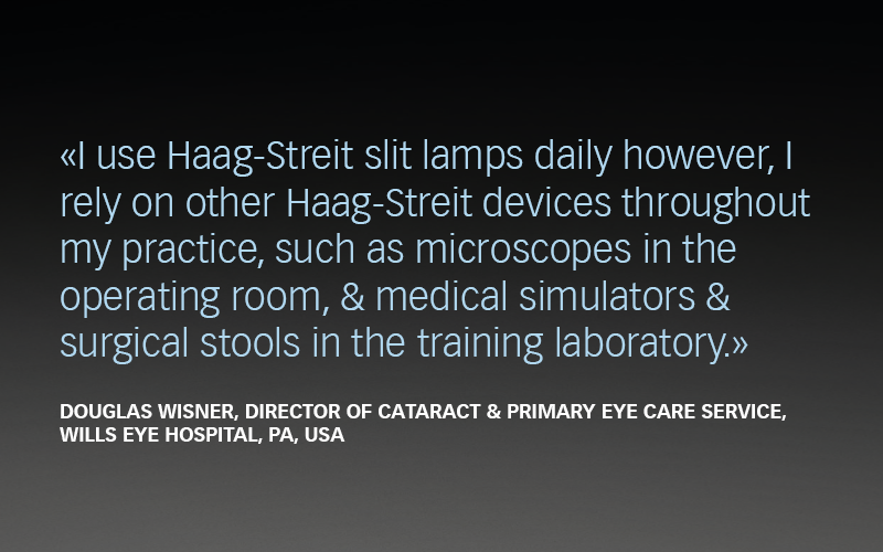 HSDiagnostics's tweet photo. Thanks, Douglas Wisner, Director of #Cataract &amp; Primary Eye Care Service, @Wills_Eye, for sharing your experience with Haag-Streit devices in this @OphthoMag article: https://t.co/JMIWfzL5hP  #ophthalmologist #ophthalmology #haagstreit #slitlamp #surgicalmicroscopes https://t.co/dLZVa1R9ll