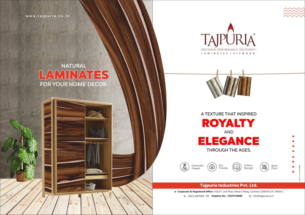 Tajpuria Industries Pvt. Ltd.
Natural Laminates for Your Home Decor 
A texture that inspired ROYALTY & ELEGANCE through the ages
#tajpuria #tajpuriaindustries #tajpurialaminate #laminate #lam #plywood #homedecor #home #decor #decorative #decoration #premiumquality #premium
