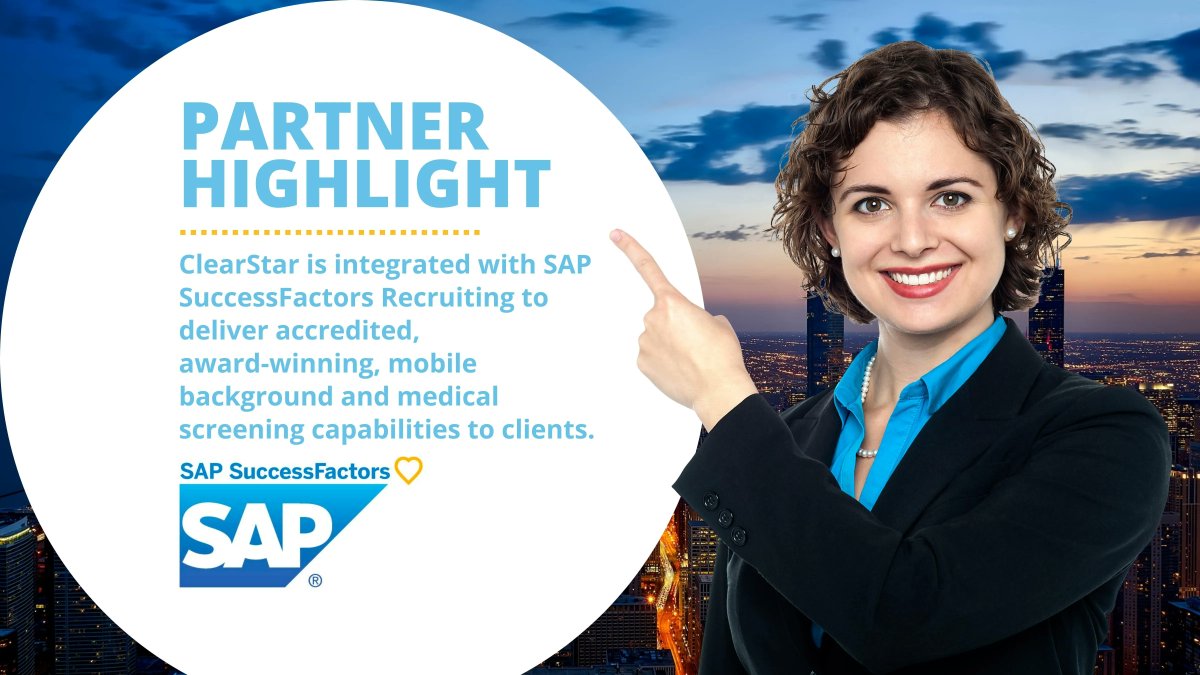 ClearStarInc's tweet image. Did you know ClearStar is integrated with SAP SuccessFactors? Recruiting to deliver accredited, award-winning, mobile background and medical screening capabilities to clients. Learn More: buff.ly/38VCFwx

@successfactors #SAPPartnerEdge #SAPSuccessFactors
