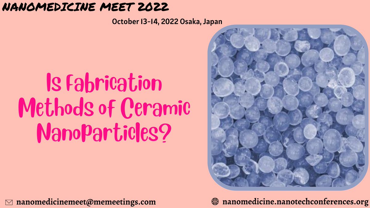 ElenaGr41597841's tweet image. To know more about “Is Fabrication Methods of Ceramic Nanoparticles?”

Visit my new blog:
nanomedicinemeet2022.blogspot.com/2022/06/is-fab…

#Nanoparticles #Ceramicmaterials #Hydroxide #Carbonate #Nanostructures #Nonmetallicmixture #Nanotechnology #Nanomaterial 

Email: nanomedicinemeet@memeetings.com