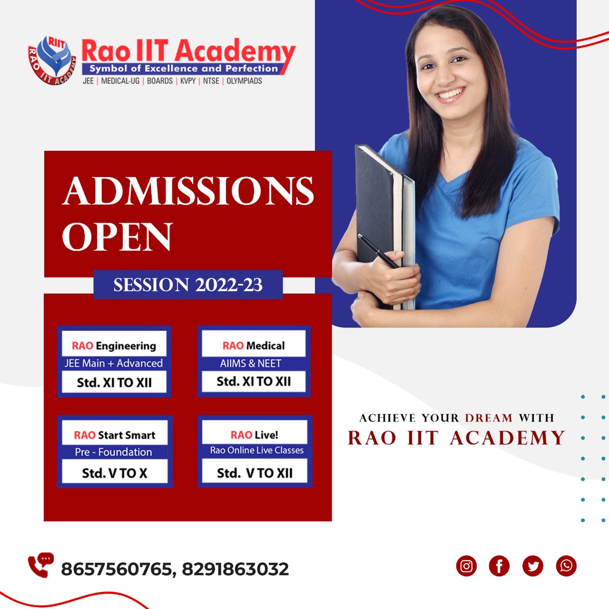 RaoIITAcademy's tweet image. Achieve Your Dreams with Rao IIT Academy 
.
.
.
#admissionsopen 
#neetexam 
#medicalclasses 
#livelectures 
#neetpreparation 
#medicalcoaching 
#achieveyourgoals