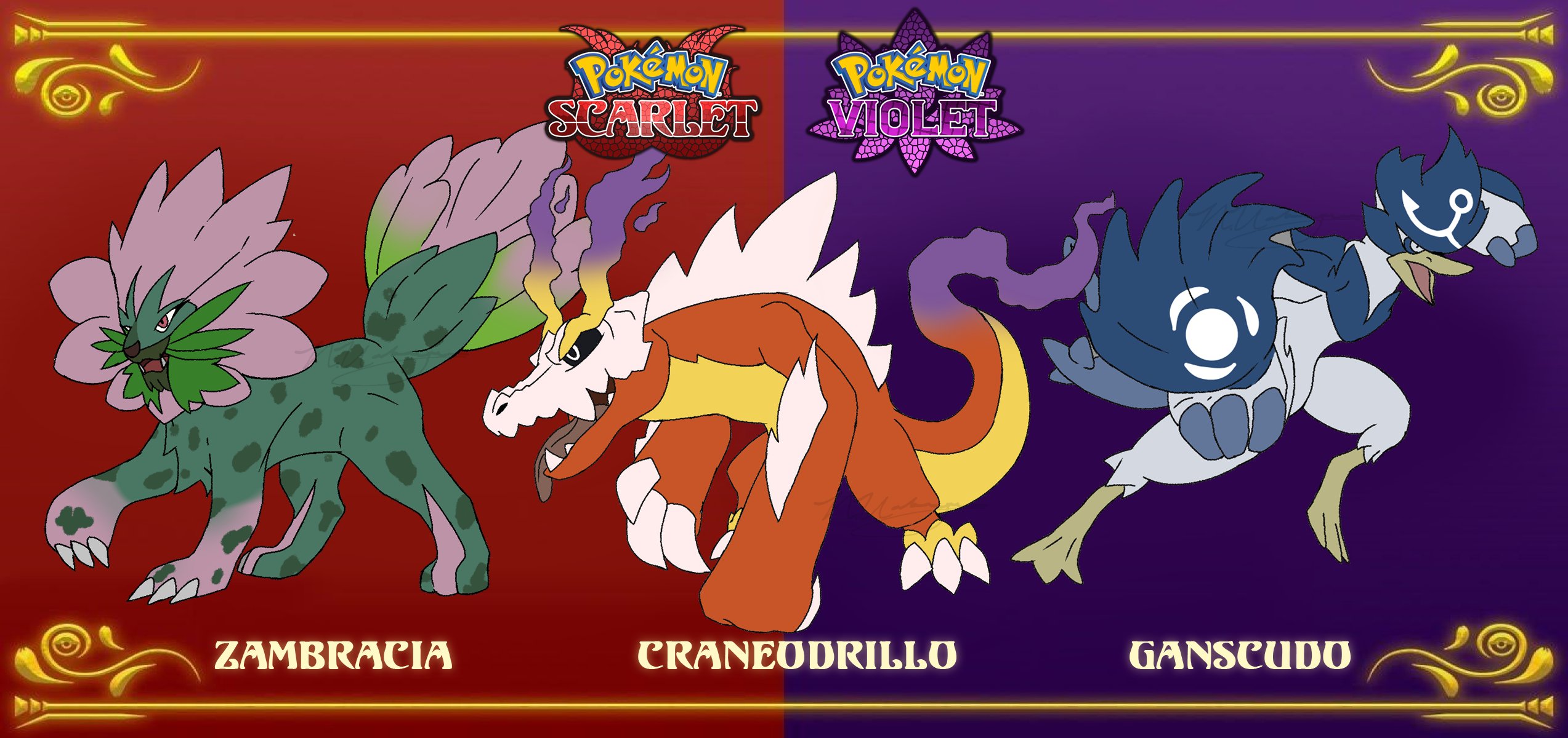 Gen 9 Starter evolution concepts credit to the insta in the pics