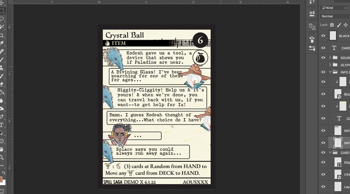 spellsaga's tweet photo. STILL NOT SURE IF I'LL BE USING THIS TWITTER MUCH LONGER, ...but here's a sneak peek of the upcoming DEMO DECK for anyone following this account:

#gamedesign #tabletopgaming #tabletopgamedesign #fantasyart #fantasyrpg #tabletopcardgame #soloplay #soloplayrpg #soloplaycardgame https://t.co/EodHKY7I50