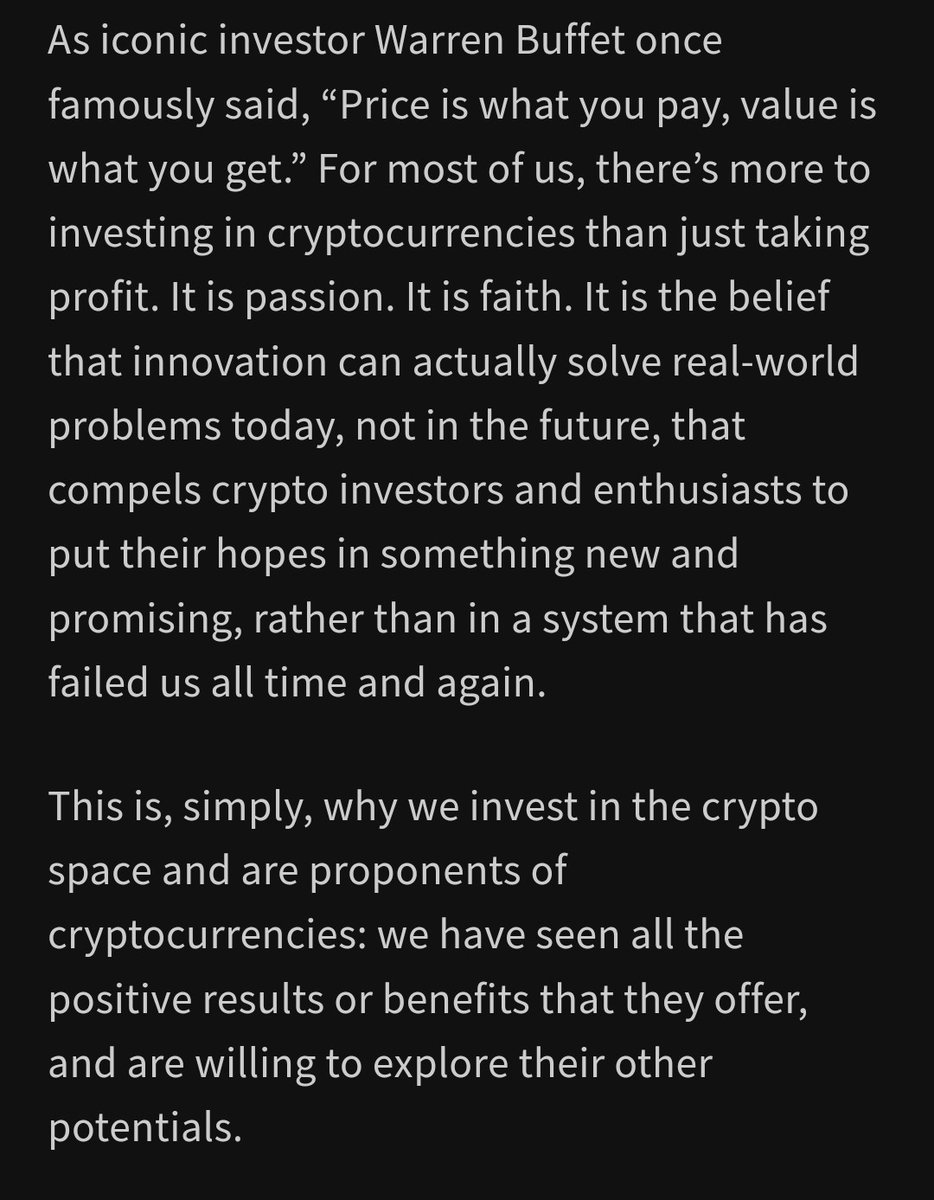 finanz_fokus's tweet photo. Why is btc &amp; crypto so valuable?!
As #WarrenBuffett says: Prince is what you pay, value is what you get!!!
#bitcoin #crypto #cryptocurrency #btcvalue #cryptovalue #investments #Futures https://t.co/3Tr5AATq44