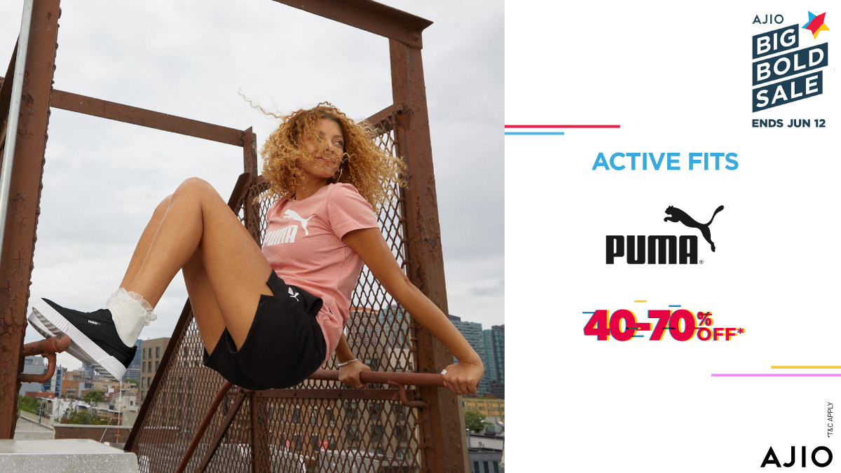 AJIOLife's tweet image. Outdoor weekend workouts are the best. Slay your activewear attire while you burn the calories. Snag the coolest fits from PUMA at 40-70% off, only at the AJIO Big Bold Sale. Shop now: bit.ly/3HaE4wk

#AjioLove #HouseOfBrands #BigBoldSale