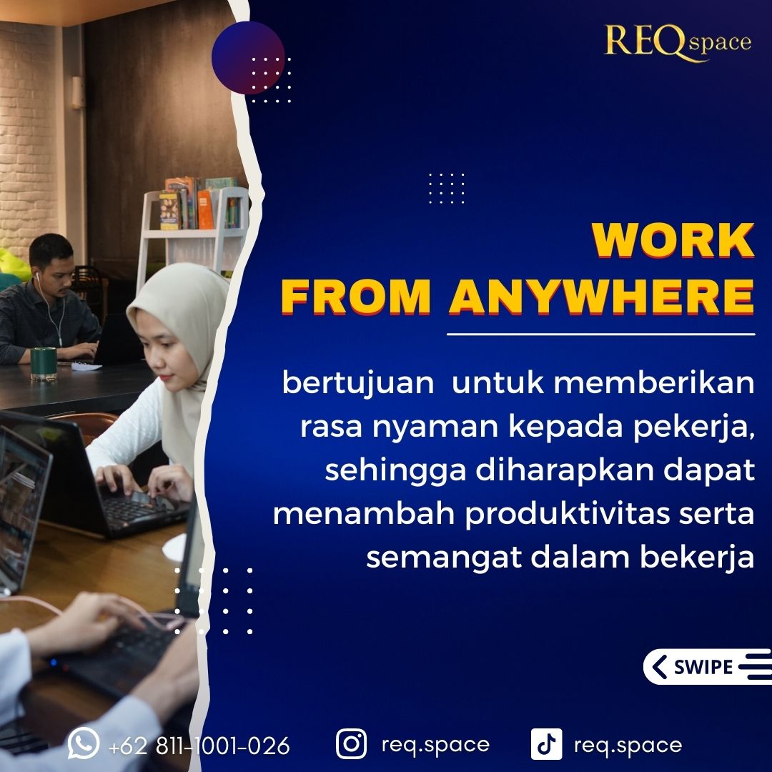 reqspace_id's tweet photo. Tren kerja Work From Anywhere (WFA) semakin banyak diterapkan oleh perusahaan-perusahaan di Indonesia.
Nah, sebenarnya apa sih WFA itu? Yuk simak penjelasannya di postingan ini!
tags
#coworkingspace #reqspace #virtualoffice #wfa NANGIS BANGET FAKE LOVE Depok Viralkan https://t.co/W2fCMVWITN