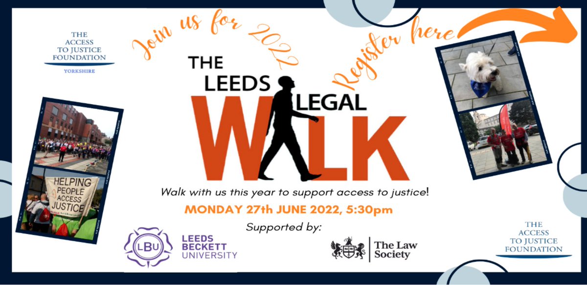 Join us later for our #Yorkshire #accesstojustice Leeds Legal Walk, sponsored by <a href="/leedslawschool/">Leeds Law School</a> <a href="/leedsbeckett/">Leeds Beckett</a> and <a href="/TheLawSociety/">The Law Society</a> supported by <a href="/LeedsLawSociety/">Leeds Law Society</a> on the 27.06.22! Drinks will be included! - Register at atjf.enthuse.com/cf/2022-leeds-…