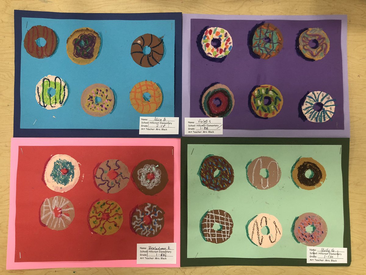 1st and 2nd Wayne Thiebaud inspired donuts. <a href="/Hillcrest_BCPS/">Hillcrest Elementary</a> <a href="/HillcrestPTA/">Hillcrest ES PTA</a> <a href="/RTwentey/">Ryan Twentey</a> <a href="/sfisherBCPS/">Sherri Fisher</a>