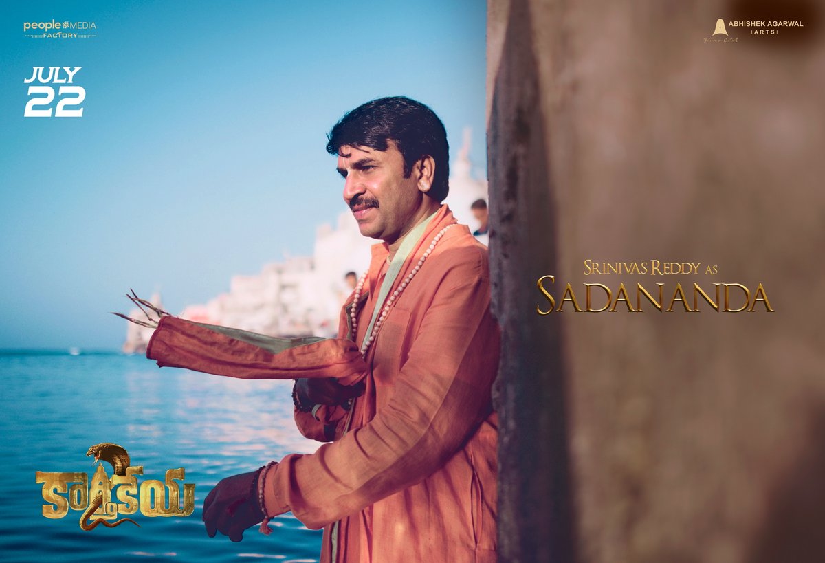 AAArtsOfficial's tweet photo. Introducing the characters of India's epic mystical adventure🌟🔥
#Karthikeya2 releasing on July 22nd 
#Karthikeya #Mugdha #Sadananda #Dhanavantri https://t.co/hcXh3Uywj2