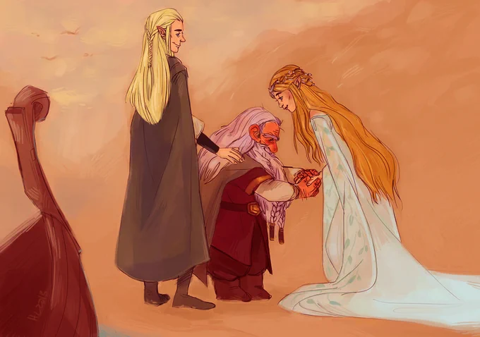 Gimli se reencuentra con Galadriel a su llegada a Valinor.

🎨heathlynnn 