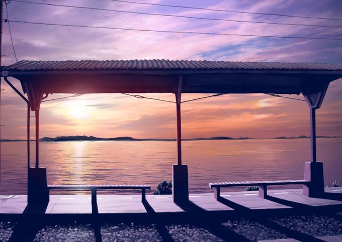 新しい絵。
下灘駅の夕暮れ。
下灘駅の4作目になります。
エデクシーさんの絵師でつなげる47都道府県行脚 第16回用の背景でもあります。

#絵描きさんと繫がりたい #イラスト好きさんと繋がりたい #絵師さんと繋がりたい #芸術同盟 #芸術の輪 #アトリエの系譜S #イラスト #創作 