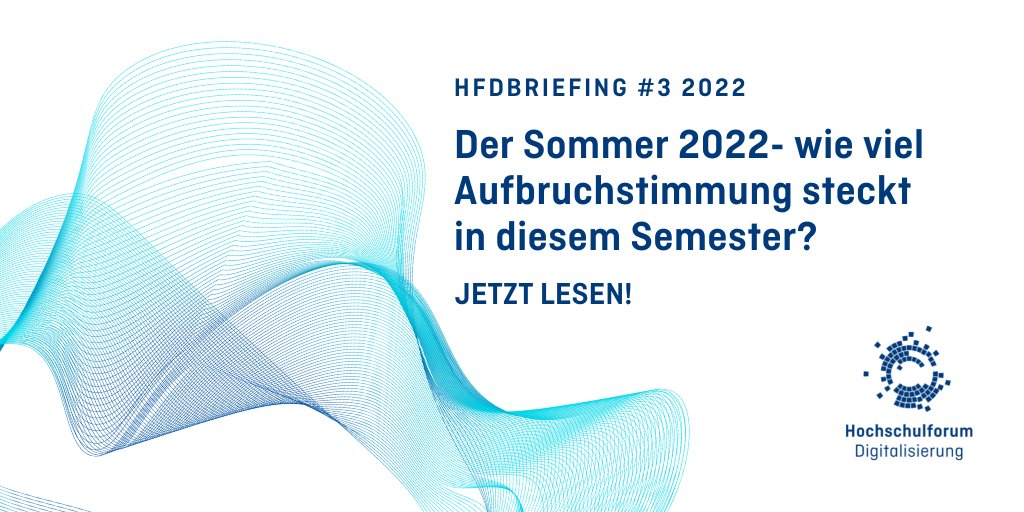 Steht uns ein Sommer des Aufbruchs bevor? Oder fallen wir zurück in alte Muster?

Dieser Frage sowie der #HFDcon, unserer Peer-to-Peer-Strategieberatung und vielen weiteren Themen widmet sich unser aktueller Newsletter. 

hochschulforumdigitalisierung.de/de/news/hfdbri…

#DigitalTurn #TwitterCampus