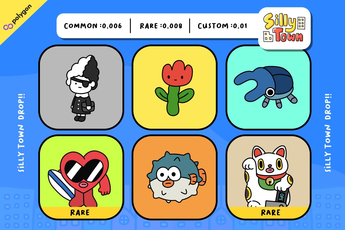 Silly Town vol.11 🏨

#088 - 093
Start price: 0.006 WETH (Polygon)

Silly Town collection🏨.
[ opensea.io/collection/sil… ]

Hope you like it ❤️

#NFTdrops #NFTcollections #NFTCommunity #NFTartwork