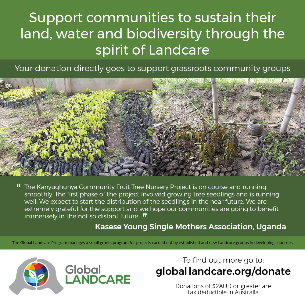 LandcareGlobal's tweet photo. You can help us continue to grow our impact! Donate Now! #EOFY Supporting communities to sustain #grassroots action thru #landcare  in developing countries such as #Uganda https://t.co/JsvsA0SCXn
#sustainabledevelopment #donate  #support #philanthropy https://t.co/v5K5JthS0X