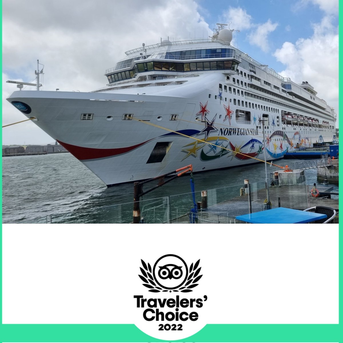 The Norwegian Cruise Line Norwegian Star 🌟 looking resplendent from the deck of our award winning Jacob's Ladder Restaurant at WatersEdge Hotel, Cobh

#PortOfCork <a href="/PortofCork/">Port of Cork</a>

#Cobh #Cork #Ireland #purecork #norwegiancruiseline #norwegianstar
