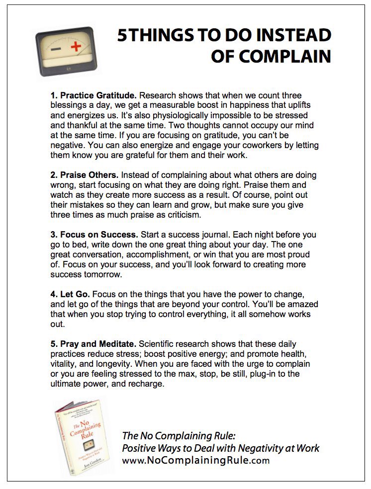 JonGordon11's tweet image. 5 Things to Do Instead of Complain