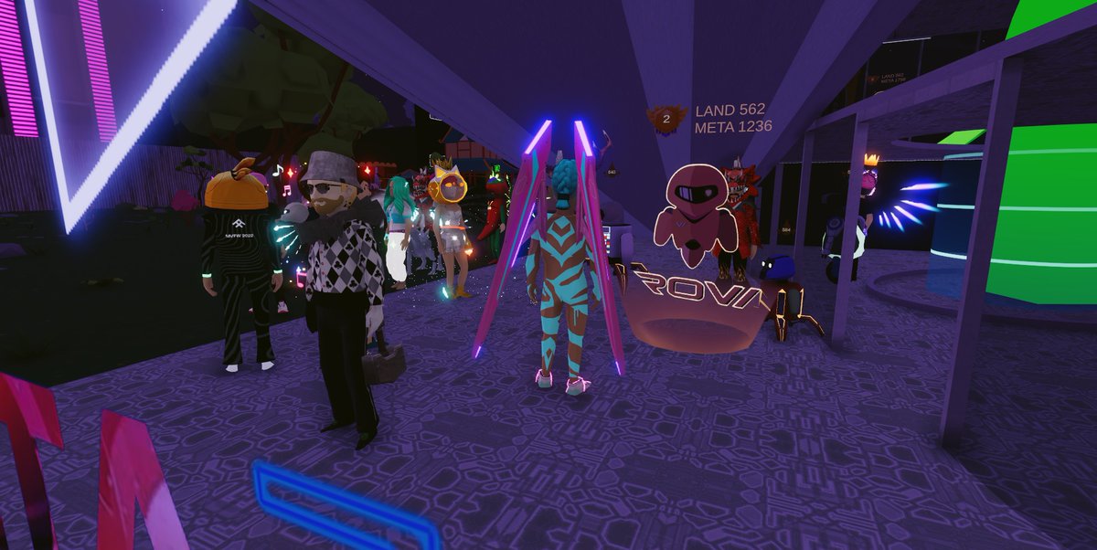 So cool for letting us crash into this place 🥳 Looks awesome w/all the cute Rovis 😁 Thanks for the community call <a href="/RoviAI/">Rovi.AI</a>! "Teamwork makes dreamwork" 😉😎

<a href="/MetaZoneio/">MetaZone.io</a> <a href="/CorvOscar/">Corv</a> #Decentraland #Metaverse #P2E #PlayToEarn #NFTGaming #NFTcommunity #DCL #DCLfam #Rovi