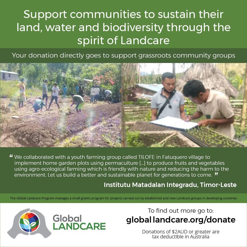 LandcareGlobal's tweet photo. You can help us continue to grow our impact! Donate Now! #EOFY Supporting communities to sustain #grassroots action thru #landcare  in developing countries such as #TimorLeste https://t.co/JsvsA0B1yN
#sustainabledevelopment #donate  #support #philanthropy https://t.co/Bi3LLxcR3e