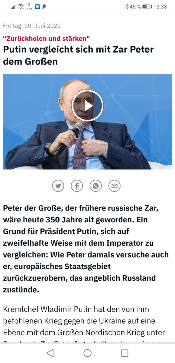 Wer hier noch gedacht hat, dass man mit Putin verhandeln kann! #Putin gibt nun öffentlich zu, dass er genauso wie Peter der Große neue Staatsgebiete erobern will, die Russland angeblich zustünden! <a href="/Bundeskanzler/">Bundeskanzler Friedrich Merz</a> #weaponsforukraine #helpukraine