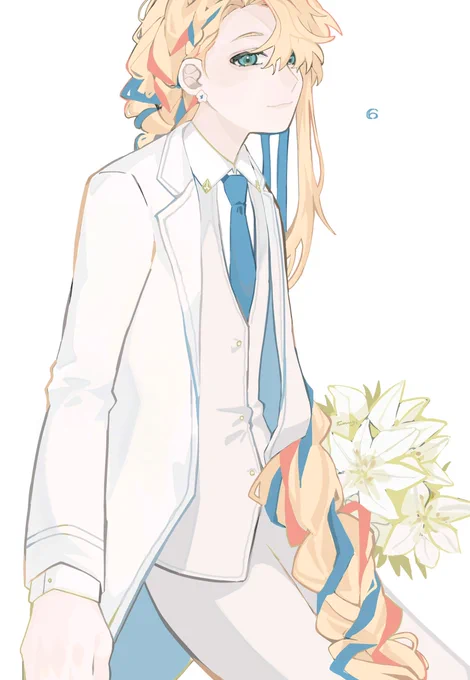 以前制作した創作キャラ、チェスターの新郎衣装です〜! #お絵描き企画_FairyWedding 